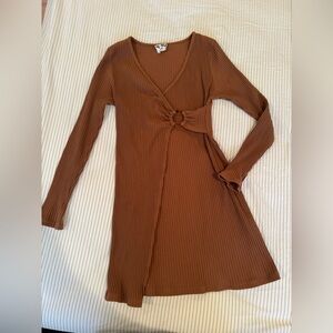 Cotton On Brown Ribbed Kids Dress